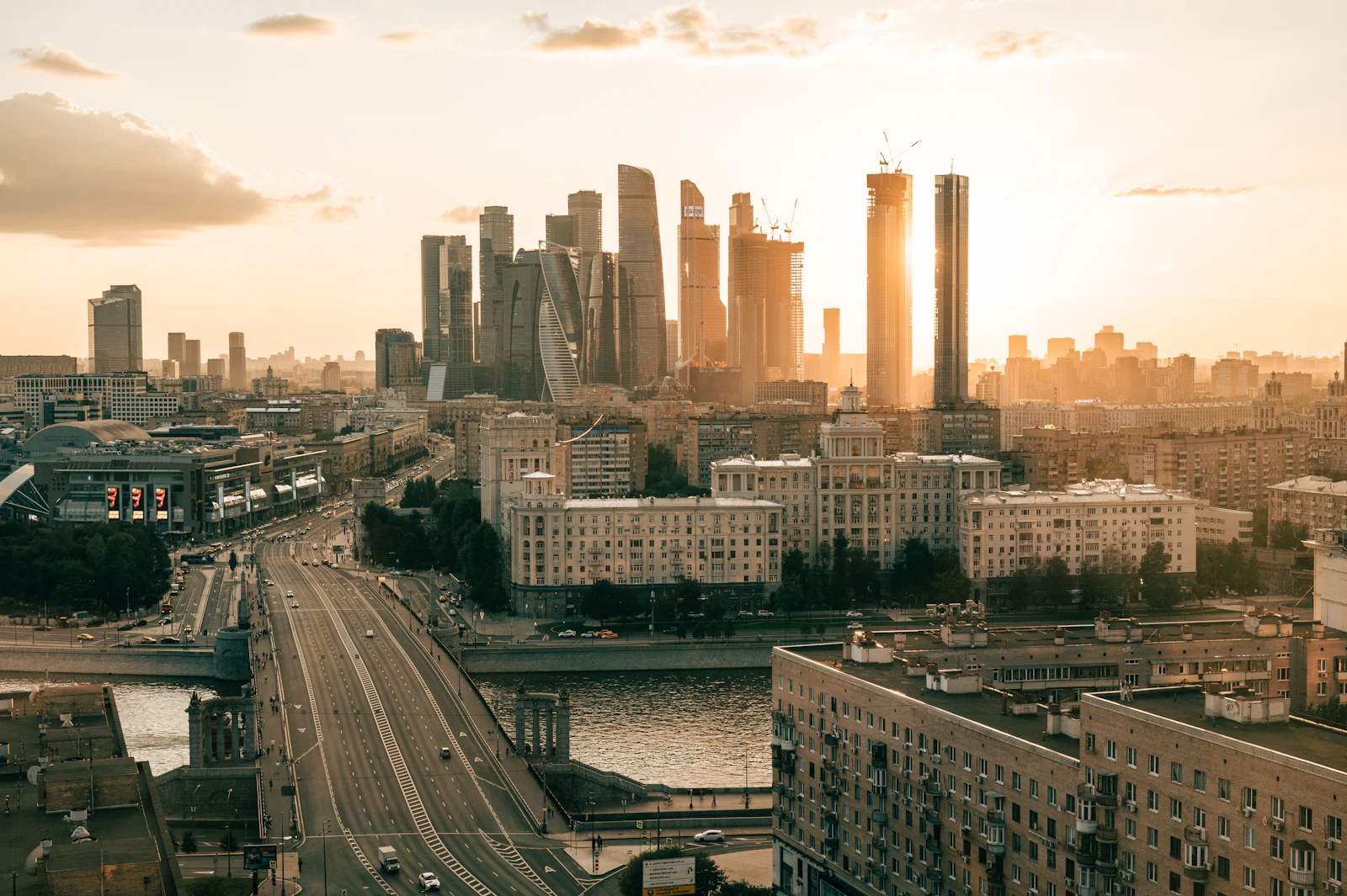 Панорама Москвы на закате